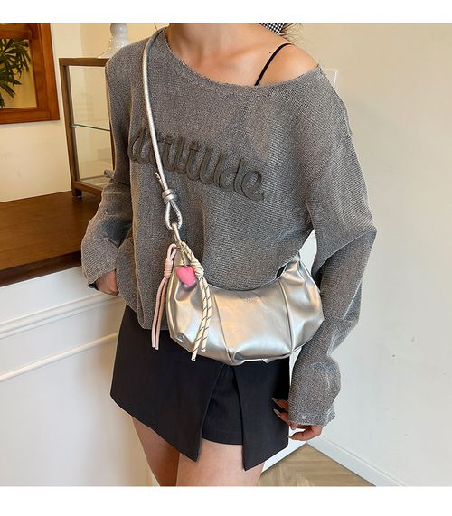Korean-Style Horn-Shaped Shoulder Bag for Women – New Fashionable and Casual Dumpling Underarm Purse with Minimalist Boutique Design