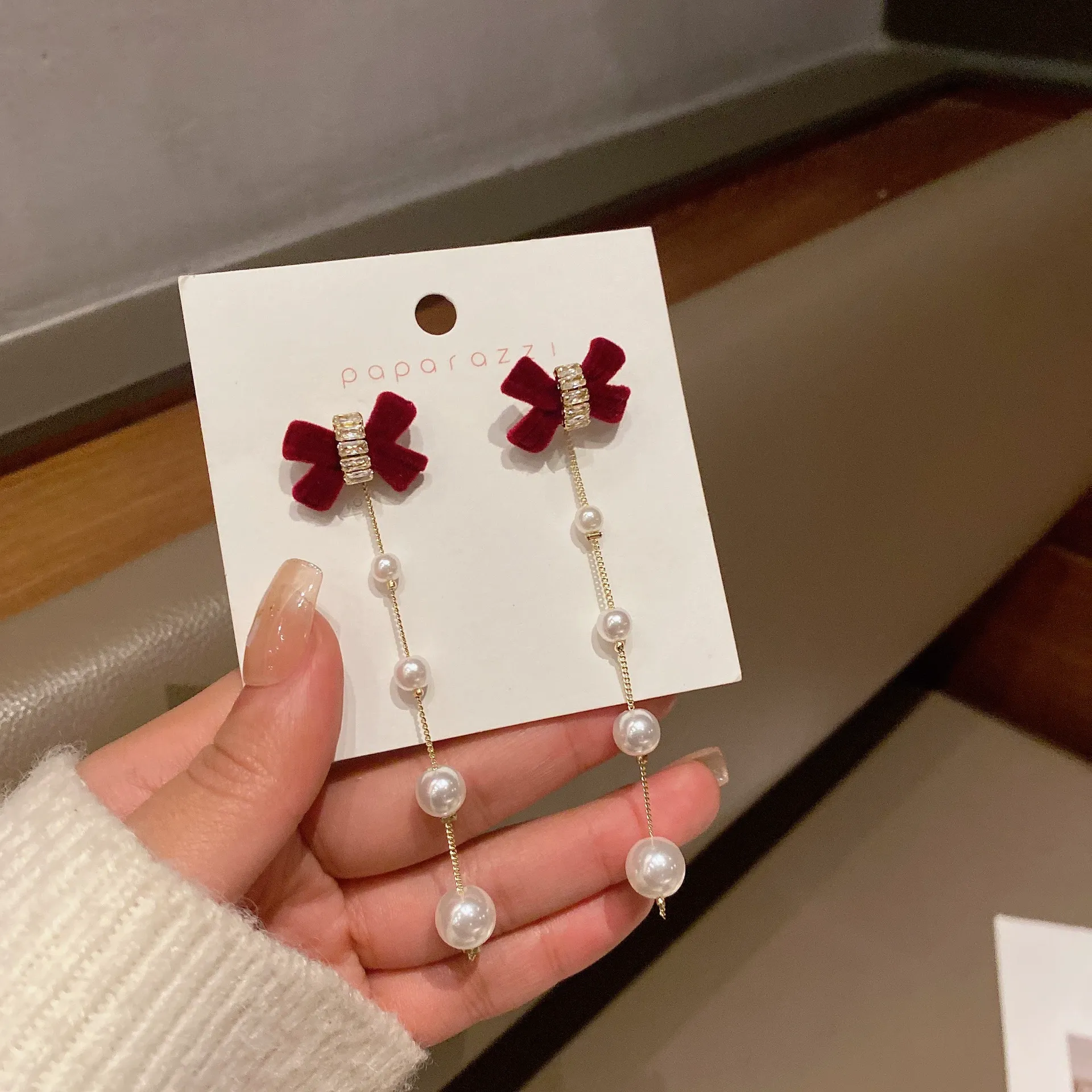 Petit Trianon Duo | Convertible Burgundy Velvet Bow & Pearl Earrings - Day-to-Soiree