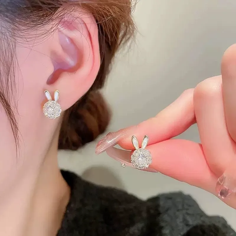 Rotatable Bunny Stud Earrings – Fresh and Sweet Style