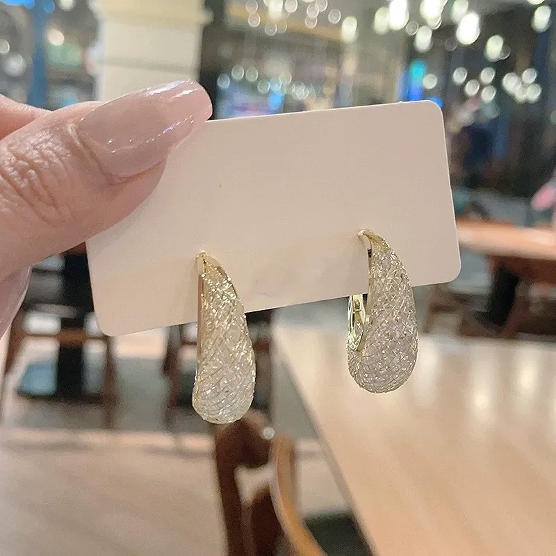 Gold Mesh Hoop Earrings – INS Trendy Fashion Lightweight Luxury Style Statement Earrings