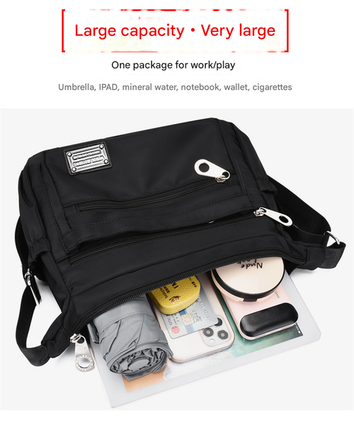 Korean Mom Tote | Cloud-Weave Oxford Crossbody - Park-Ready & Light