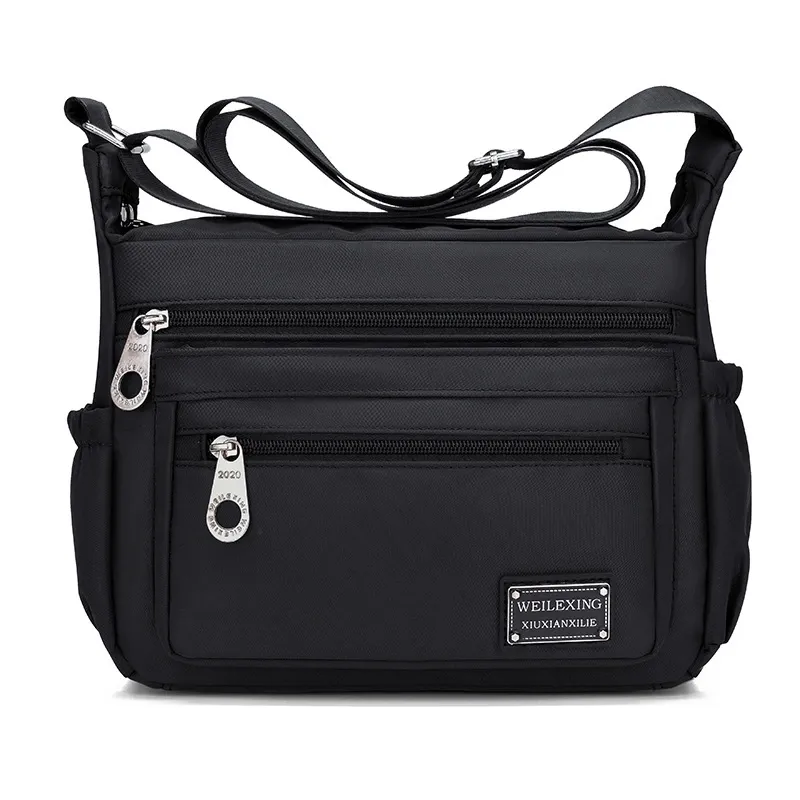 Korean Mom Tote | Cloud-Weave Oxford Crossbody - Park-Ready & Light