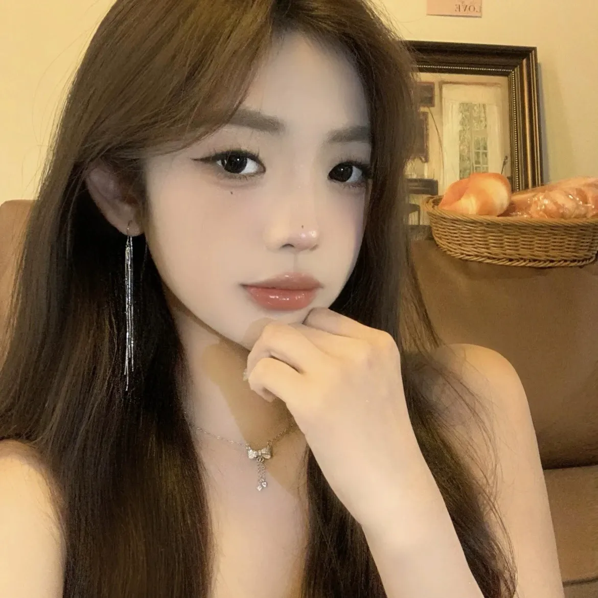 Metal tassel ear thread silver needle high-end ear accessories