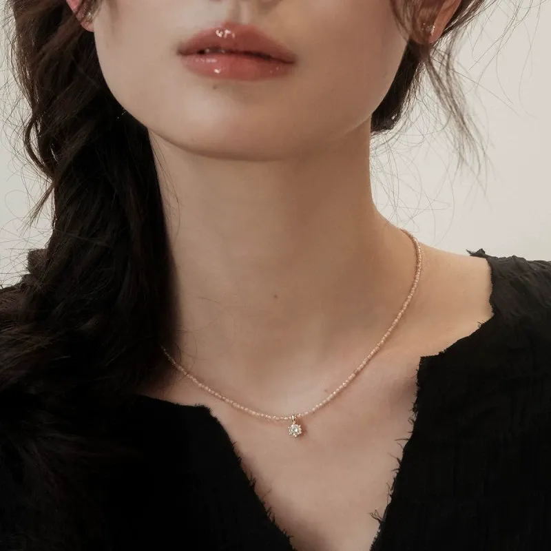 Phantom of the Opera-Inspired Exquisite Champagne Crystal Sterling Silver Necklace