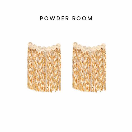 925 Silver Post Unique Metal Arc Tassel Stud Earrings for Women – Fashionable and Elegant Boutique Design