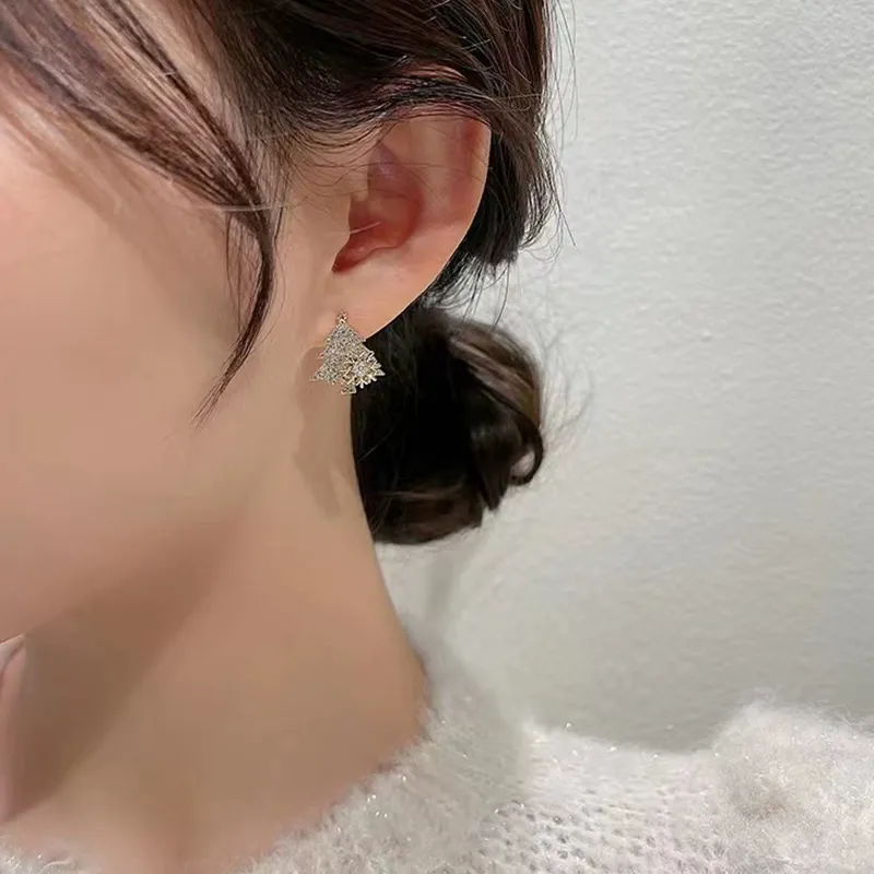 Twirling Snowflake & Tree Earrings | Whirl-Adorned Crystals - Whimsical Christmas Glow