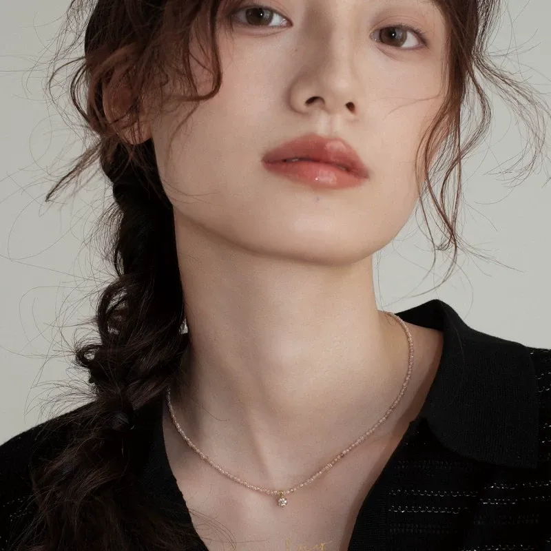 Phantom of the Opera-Inspired Exquisite Champagne Crystal Sterling Silver Necklace