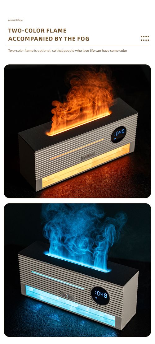 Desktop Rock - style Aromatherapy Machine, a Timed Ultrasonic Humidifier with Simulated Flame Function