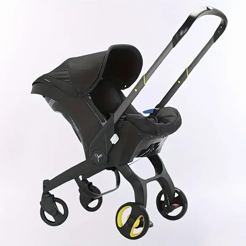 4-in-1 Baby Stroller - Adjustable Pushchair With Canopy, Compact Foldable Infant Carriage