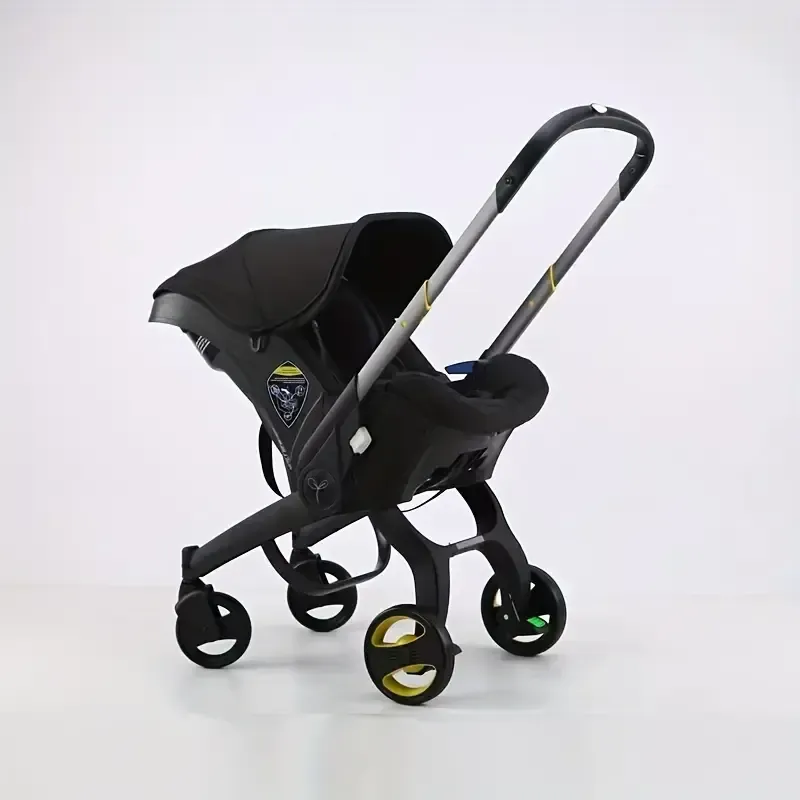 4-in-1 Baby Stroller - Adjustable Pushchair With Canopy, Compact Foldable Infant Carriage