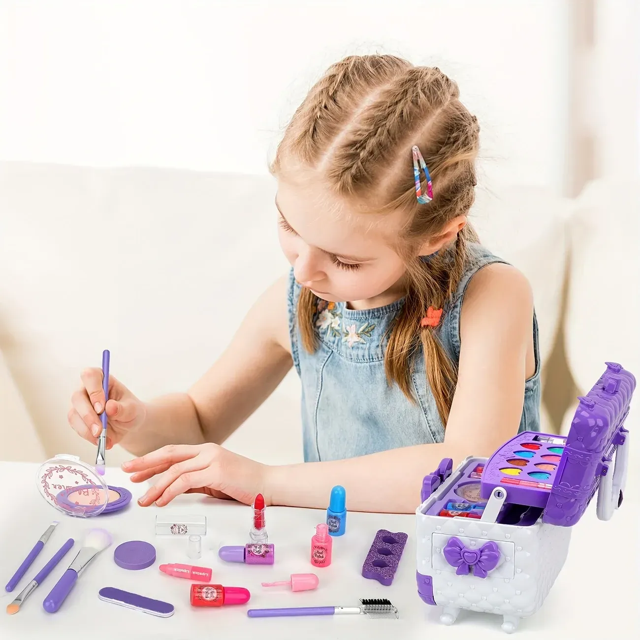 55pcs Kids Makeup Kit For Girl-Washable