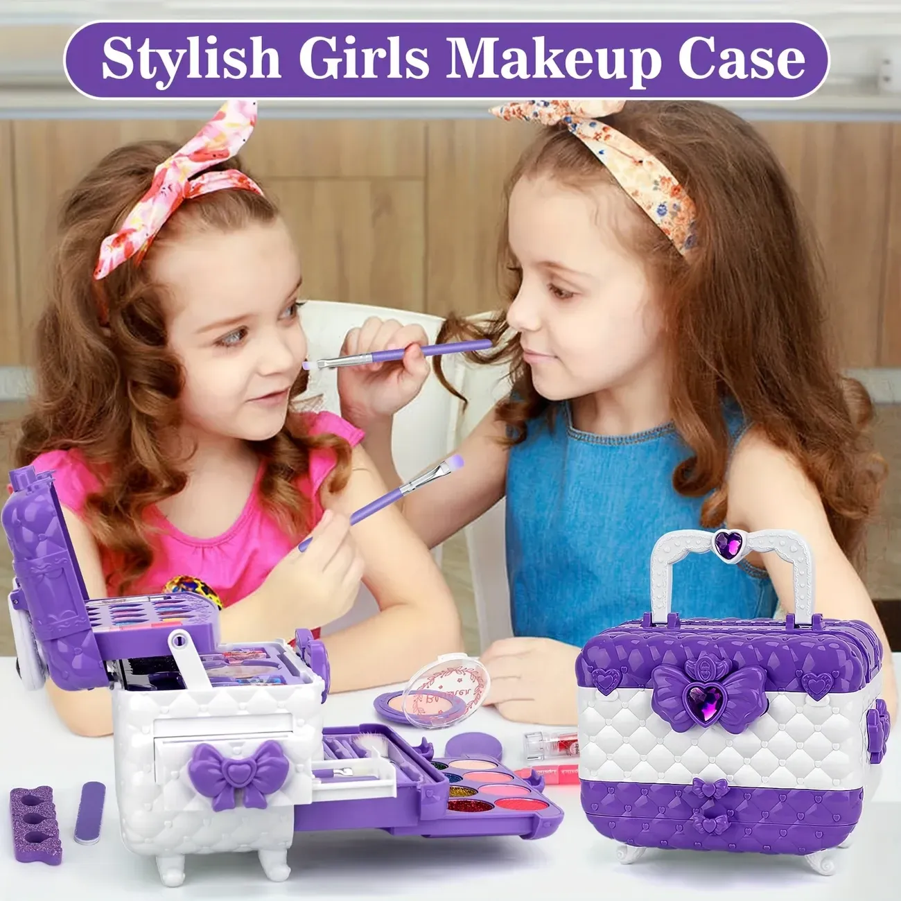 55pcs Kids Makeup Kit For Girl-Washable