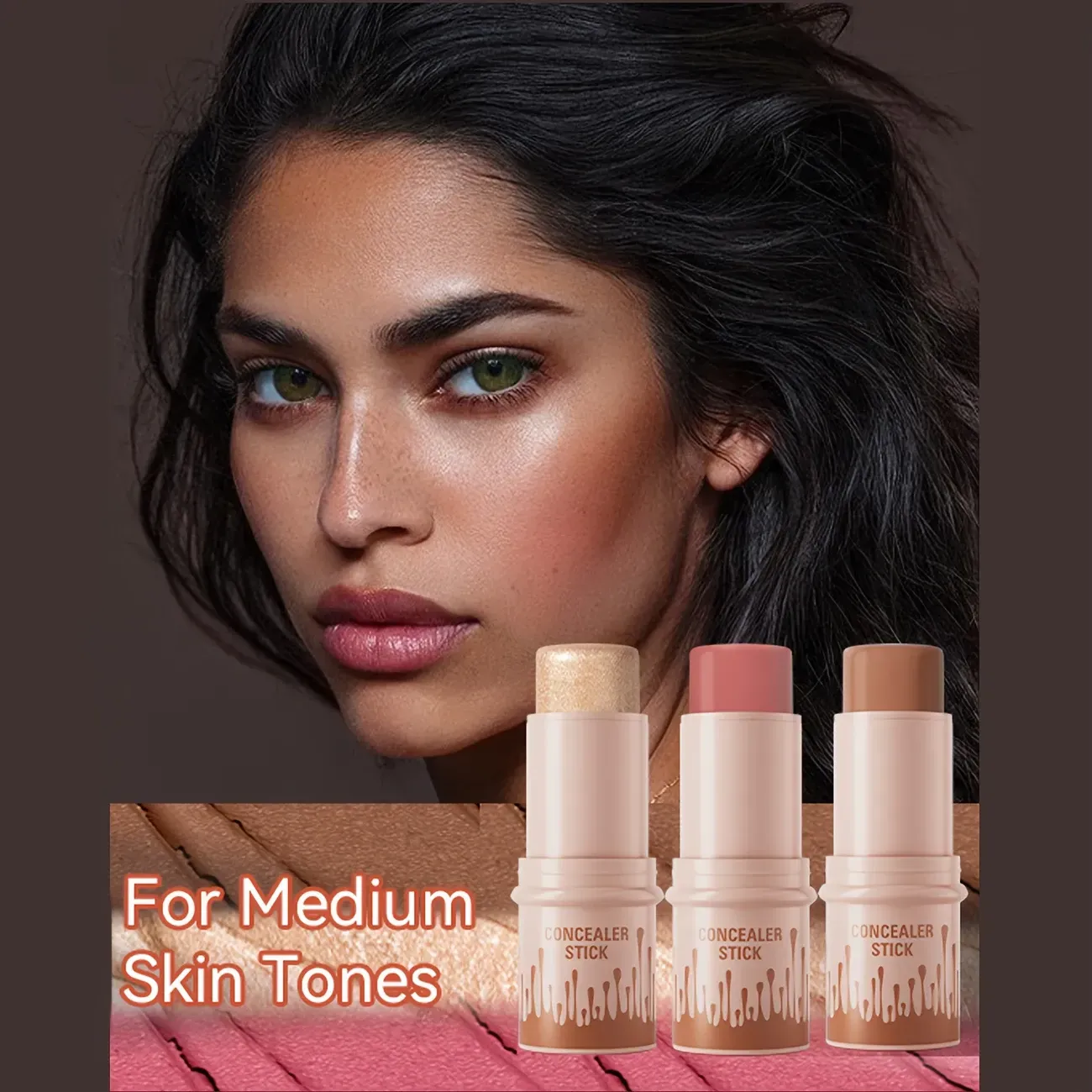 3pcs Cream Contour Kit with Brush for a Flawless Look