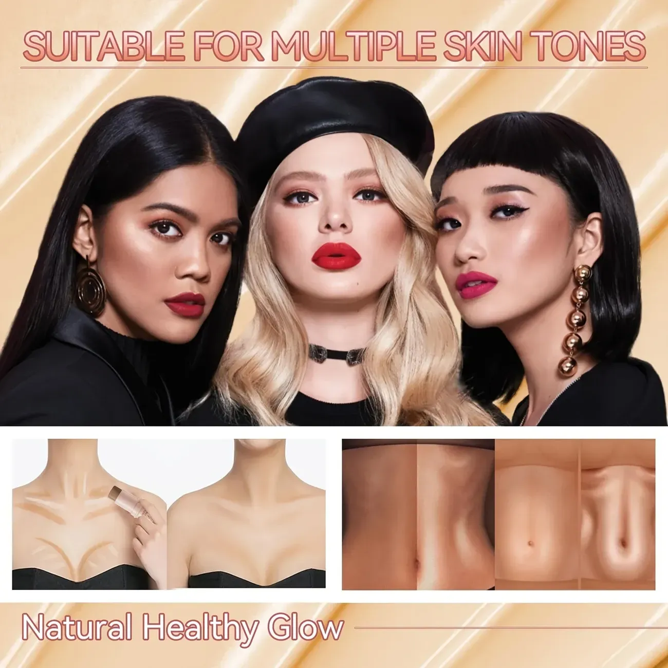 3pcs Cream Contour Kit with Brush for a Flawless Look