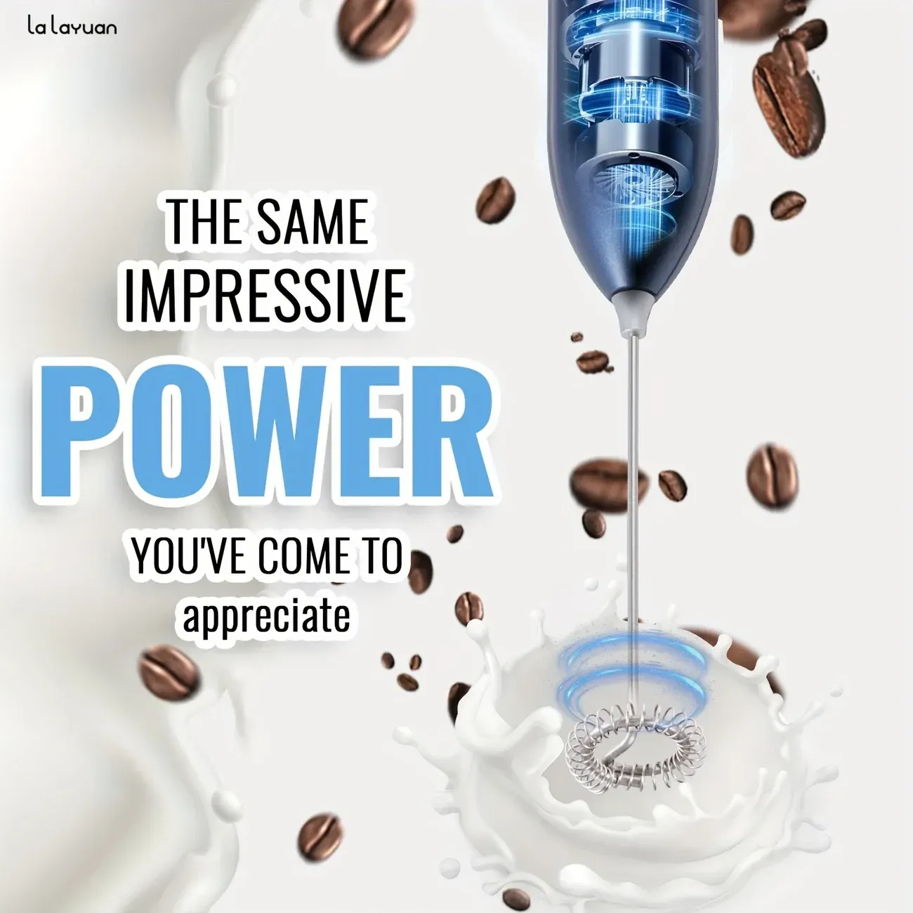 Lalayuan Powerful Electric Milk Frother & Whisk