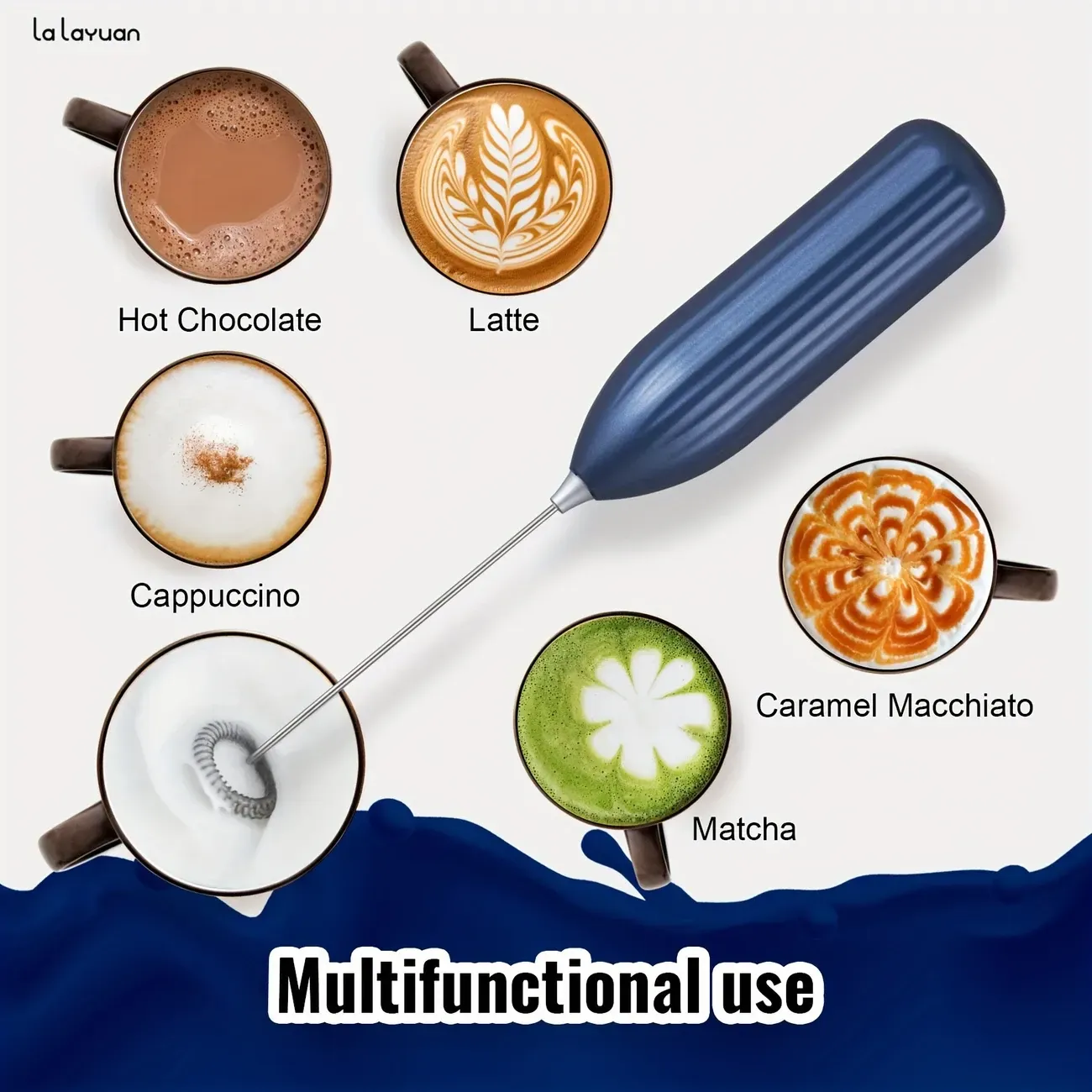 Lalayuan Powerful Electric Milk Frother & Whisk