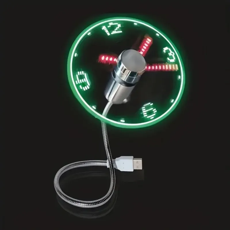 Portable USB Clock Fan with LED Display