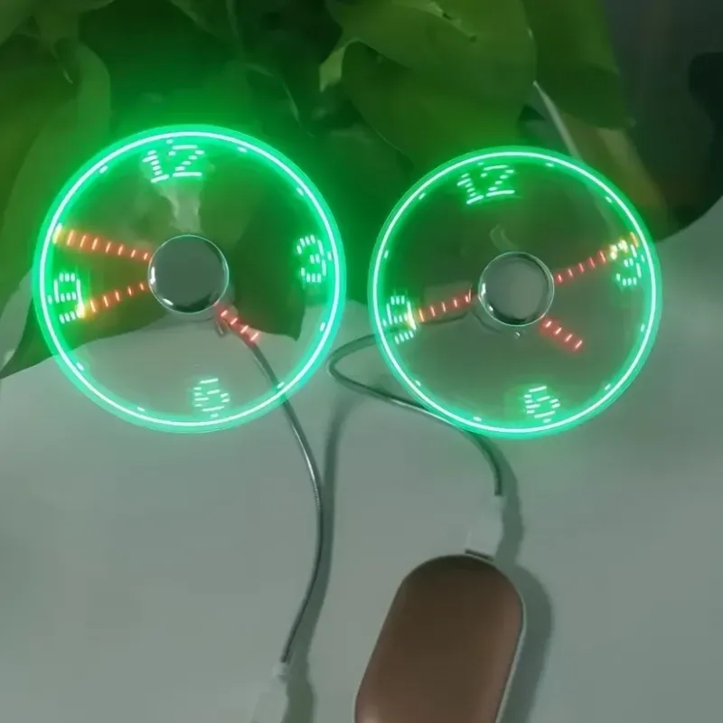 Portable USB Clock Fan with LED Display