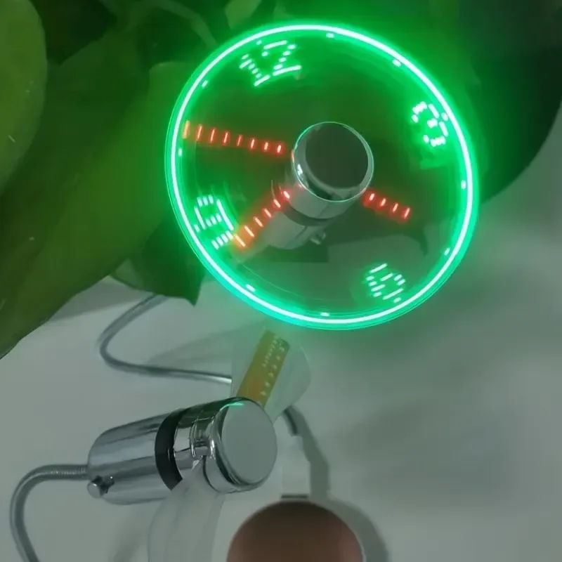 Portable USB Clock Fan with LED Display