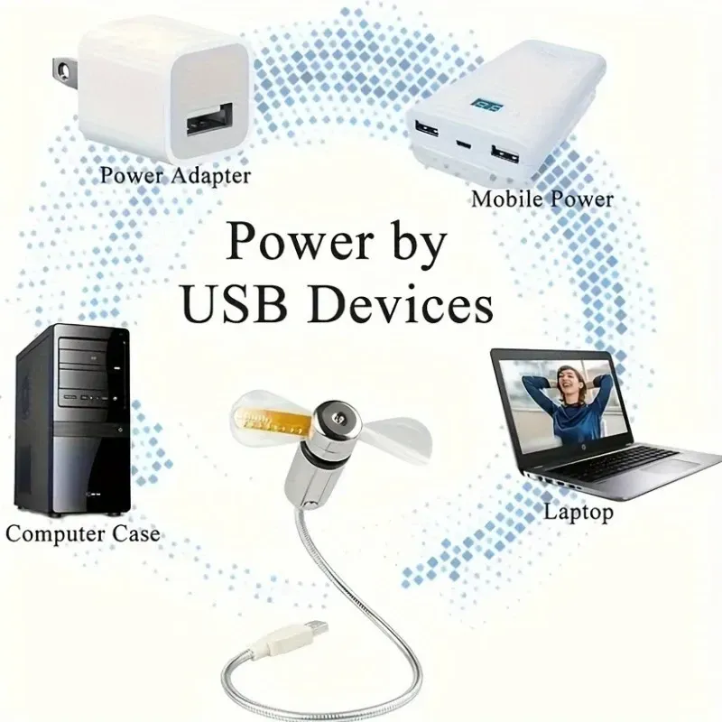 Portable USB Clock Fan with LED Display