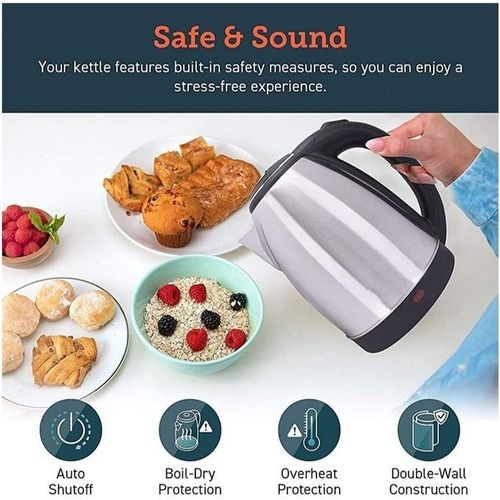 SCALITT 2 Litre - Electric Kettle - Black Sliver
