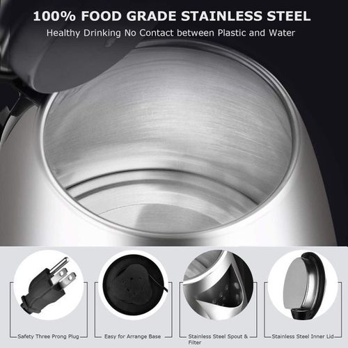 SCALITT 2 Litre - Electric Kettle - Black Sliver