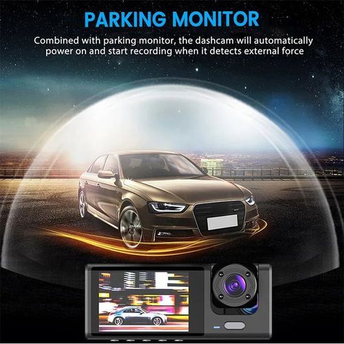 3 Cameras Dash Cam Multi-Language Clear Car Rearview Mirror Car Video Recording Camcorder with 32G memory card