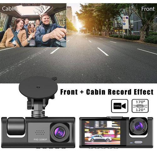 3 Cameras Dash Cam Multi-Language Clear Car Rearview Mirror Car Video Recording Camcorder with 32G memory card