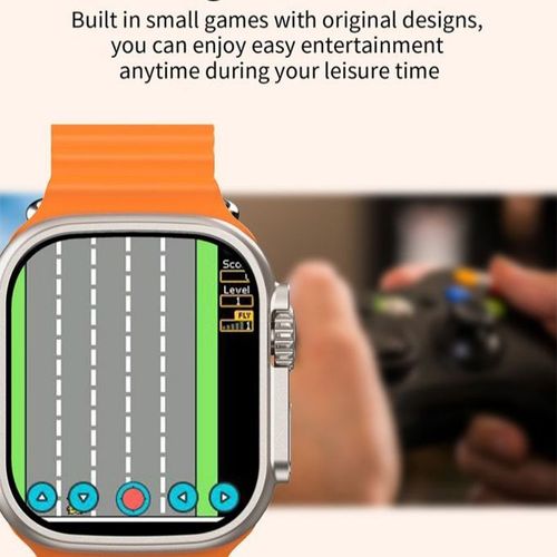 I20 Ultra Max Smart watch Ultra 10 in1 Waterproof 7 Straps + Protective Case + Earphones Gold