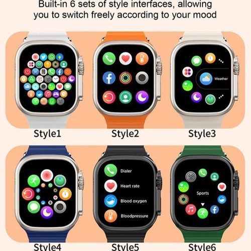 I20 Ultra Max Smart watch Ultra 10 in1 Waterproof 7 Straps + Protective Case + Earphones Gold