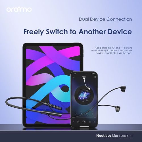 Oraimo Necklace Lite Call Vibration Wireless Headphones - Black