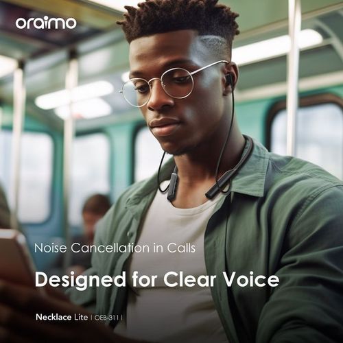 Oraimo Necklace Lite Call Vibration Wireless Headphones - Black