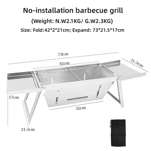 🔥🔥2024 New Design Hot Sale Portable Camping BBQ Grill 3 Hight Adjustable Stainless Steel Folding 129 sales