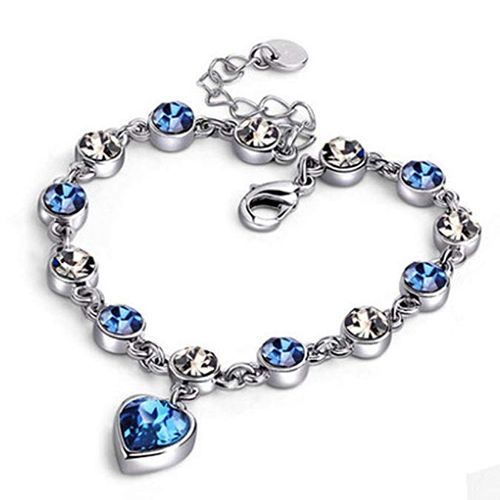 This brand specializes in high-end luxury goods like watches and jewelry😍Love Crystal Heart Charm Bracelet Adjustable Link Bracelets