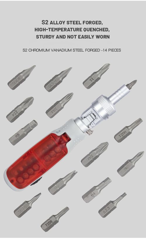14 - in - 1 Home Use Bit Ratchet Multifunctional Screwdriver Set with Phillips Head Combinations