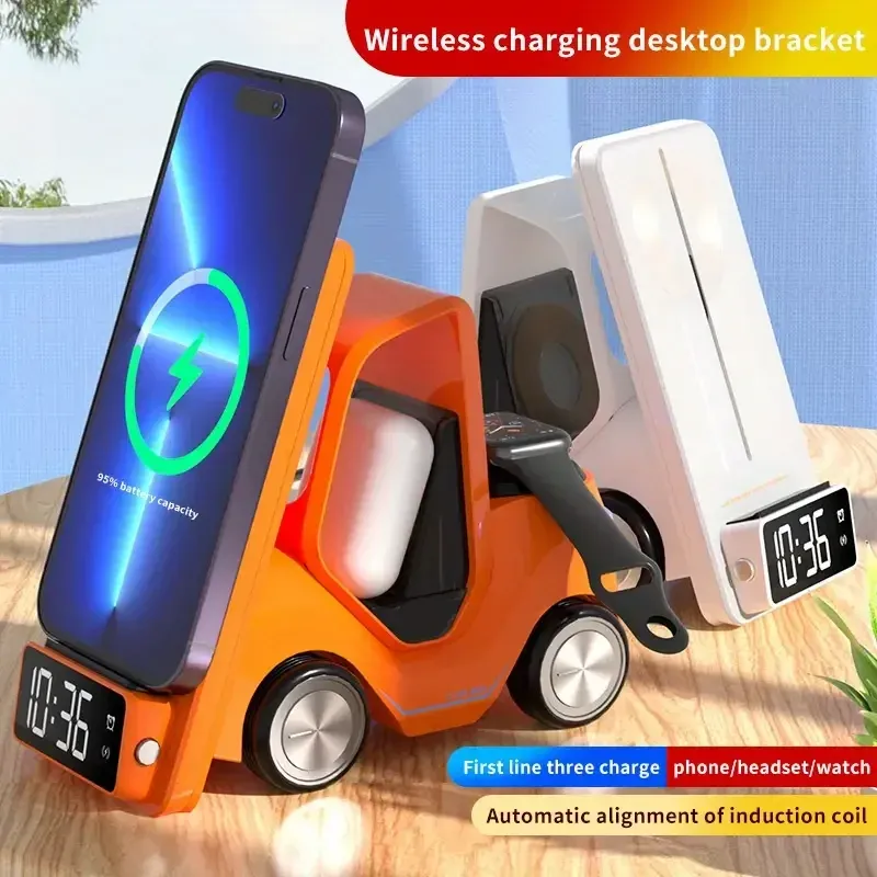 Qi-Certified charging haven - All-in-One Desktop Charging Hub for iPhone, Samsung, Apple Watch & AirPods - Effortless Multifunctional Wireless Dock