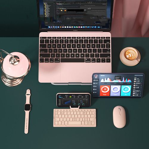 Geyes Bluetooth Wireless Folding Keyboard, Compatible with Three Systems and Dual Channels for Mobile Phones, Tablets and Computers