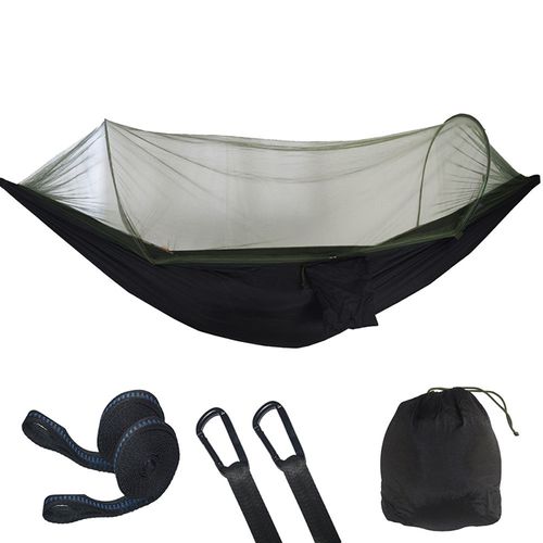 70D Lightweight Camping Hammock Swings & Mosquito Nets With 2 Tree Straps Camping Portable Fully Automatic Quick Opening Hammock