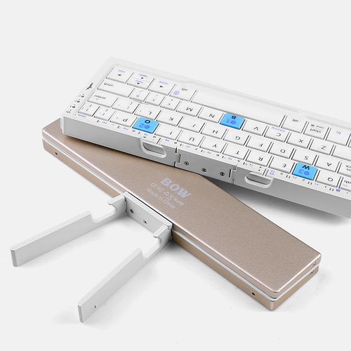 Geyes Bluetooth Wireless Folding Keyboard, Compatible with Three Systems and Dual Channels for Mobile Phones, Tablets and Computers