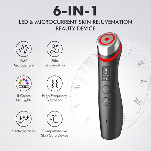 😍New arrival! 5-color light beauty instrument with EMS microcurrent and vibration massage. Red and blue light care for tightening pores. Helps you glow and start a new beauty journey. Come and try it if you love beauty! 😘