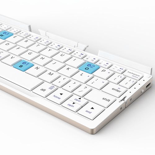 Geyes Bluetooth Wireless Folding Keyboard, Compatible with Three Systems and Dual Channels for Mobile Phones, Tablets and Computers