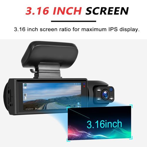 Dash cam with WIFI dual recording, 1080P high definition. Front and interior car recording with infrared night vision. Equipped with a 3.16 - inch screen, it's a great in - car recorder.