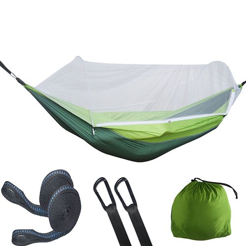 70D Lightweight Camping Hammock Swings & Mosquito Nets With 2 Tree Straps Camping Portable Fully Automatic Quick Opening Hammock