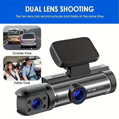 Dash cam with WIFI dual recording, 1080P high definition. Front and interior car recording with infrared night vision. Equipped with a 3.16 - inch screen, it's a great in - car recorder.
