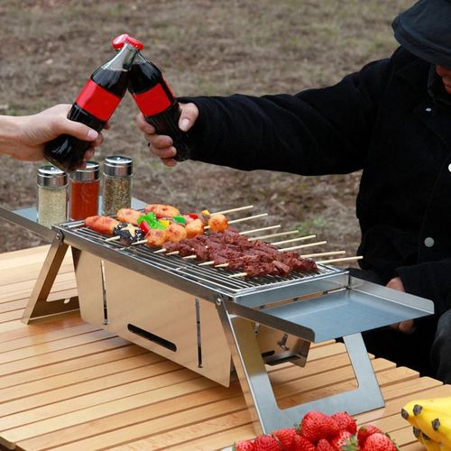 🔥🔥2024 New Design Hot Sale Portable Camping BBQ Grill 3 Hight Adjustable Stainless Steel Folding 129 sales