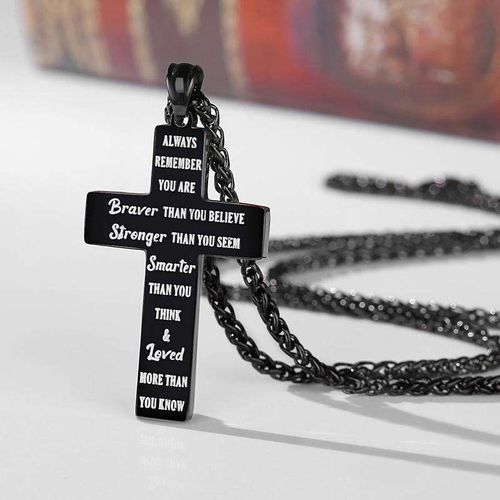 Tiktok Hot Selling Cross Pendant Stainless Steel Necklace Birthday Gift American Easter Christmas Gift Fashion Necklace