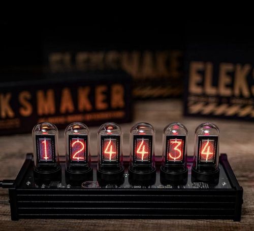 Glow tube electronic alarm clock, an LED digital alarm clock and timer that requires no assembly