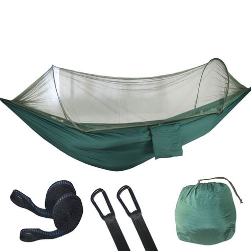 70D Lightweight Camping Hammock Swings & Mosquito Nets With 2 Tree Straps Camping Portable Fully Automatic Quick Opening Hammock