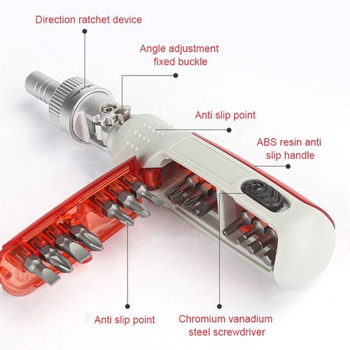 14 - in - 1 Home Use Bit Ratchet Multifunctional Screwdriver Set with Phillips Head Combinations