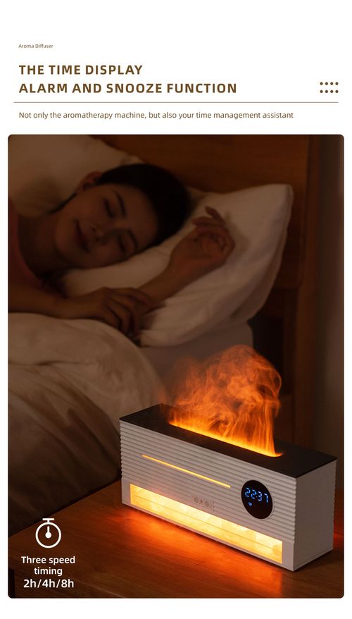 Desktop Rock - style Aromatherapy Machine, a Timed Ultrasonic Humidifier with Simulated Flame Function